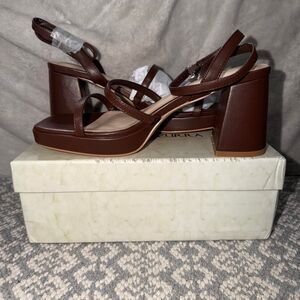 Women's Brown platform heels